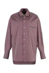 Etro Bordeaux Shirt With All-over Striped Motiv In Pink