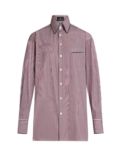 ETRO PINK STRIPED POPLIN SHIRT