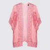 Etro Draped Kimono Sleeves Lightweight Paisley Top In Pink