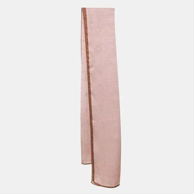 Pre-owned Etro Pink/brown Paisley Print Silk Scarf