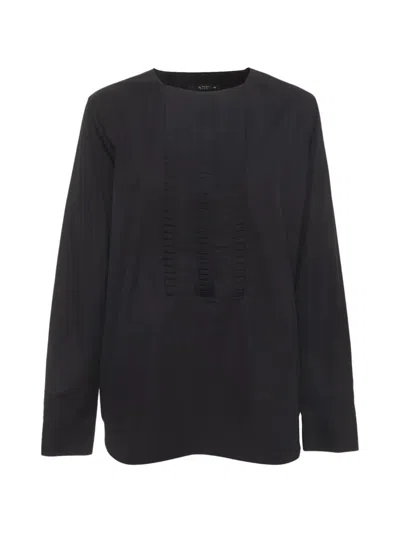 Pre-owned Etro Pintuck-detail Blouse In Black