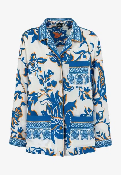 Etro Placed Floral And Fauna Print Shirt In Multi