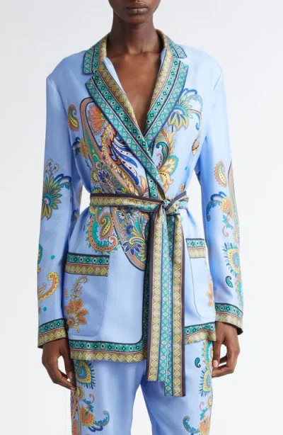 ETRO ETRO PLACED PAISLEY SILK BELTED JACKET