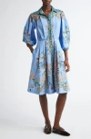 Etro Paisley-jacquard Knee-length Shirt Dress In Stampa F.do Blue