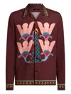Etro Placed-print Long-sleeve Shirt In Multi