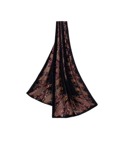 Etro Silk-blend Scarf With Placed Print In Multi
