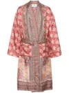 Etro Placed-print Silk Robe In Orange