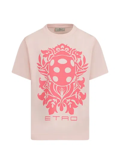 Etro T-shirt Mit Print In Pink