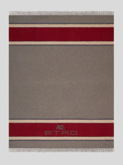 Etro Plaid Aus Wolle Und Kaschmir In Braun