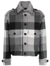 Etro Plaid-check Button-up Wool Blend Jacket In Schwarz