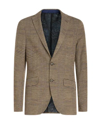 Etro Plaid-check Pattern Blazer In Brown
