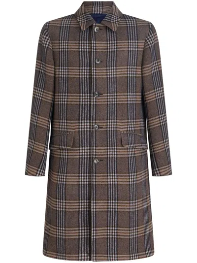ETRO PLAID-CHECK PATTERN COAT