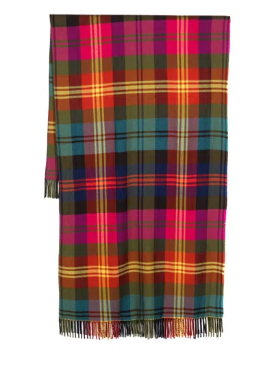 ETRO PLAID-CHECK WOOL SCARF FOR WOMEN
