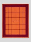 Etro Tartan-check Wool Blend Throw Blanket In Orange