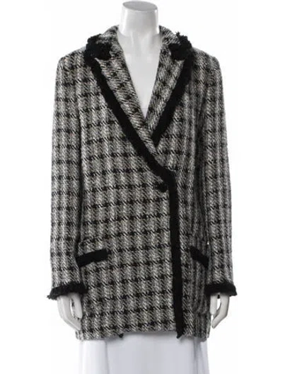 Pre-owned Etro Plaid Print Blazer In Black