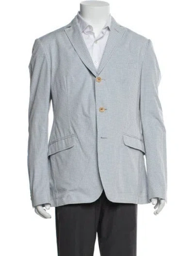 Pre-owned Etro Plaid Print Blazer In Blue