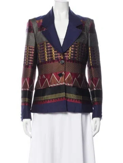 Pre-owned Etro Plaid Print Blazer In Blue