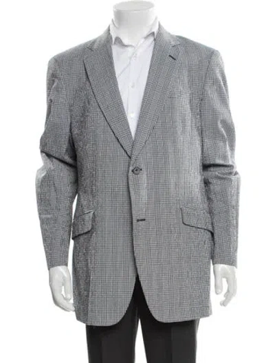 Pre-owned Etro Plaid Print Blazer In Blue