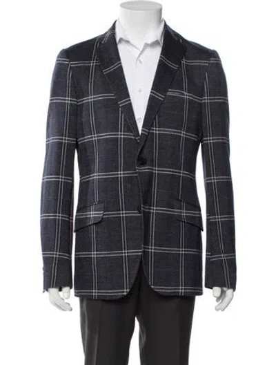 Pre-owned Etro Plaid Print Blazer In Blue