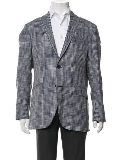 Pre-owned Etro Plaid Print Blazer In Blue
