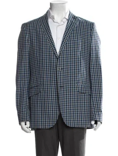 Pre-owned Etro Plaid Print Blazer In Blue