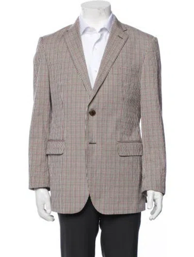 Pre-owned Etro Plaid Print Blazer In Blue/red