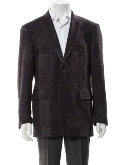 Pre-owned Etro Plaid Print Blazer In Brown