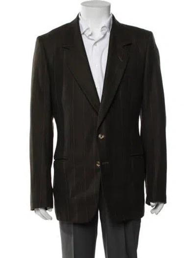 Pre-owned Etro Plaid Print Blazer In Green