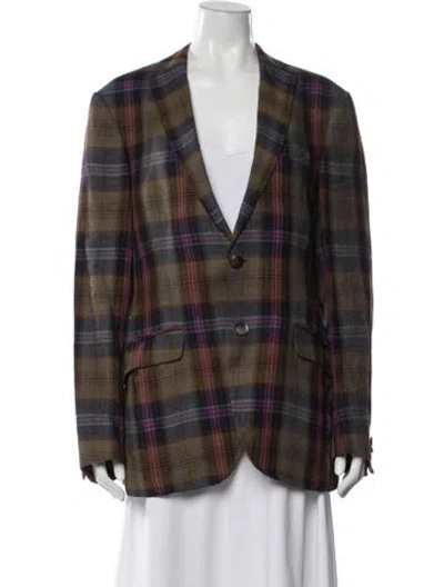 Pre-owned Etro Plaid Print Blazer In Multi