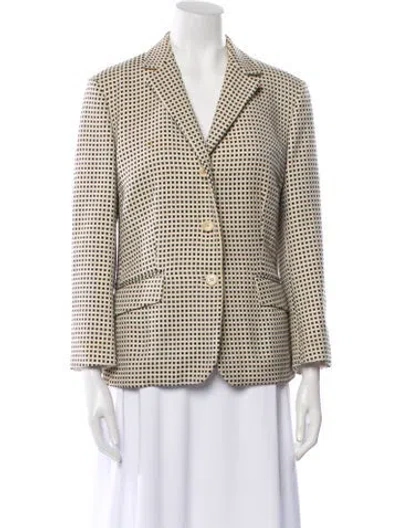 Pre-owned Etro Plaid Print Blazer In Neutral