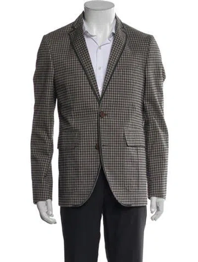 Pre-owned Etro Plaid Print Blazer In Neutral