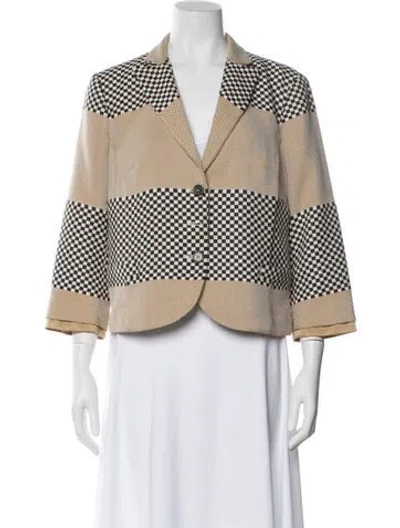 Pre-owned Etro Plaid Print Blazer In Neutral