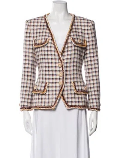 Pre-owned Etro Plaid Print Blazer In Neutral