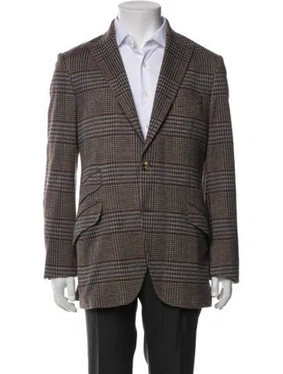 Pre-owned Etro Plaid Print Blazer In Neutrals