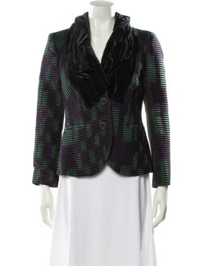 Pre-owned Etro Plaid Print Blazer In Purple