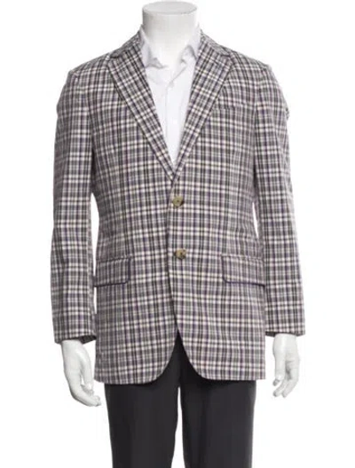 Pre-owned Etro Plaid Print Blazer In Purple