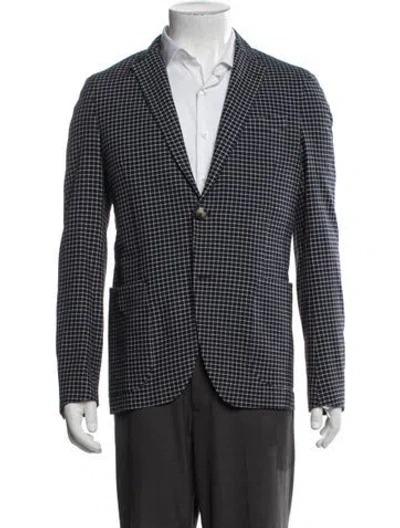 Pre-owned Etro Plaid Print Blazer W/ Tags In Blue
