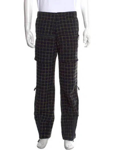Pre-owned Etro Plaid Print Cargo Pants In Blue