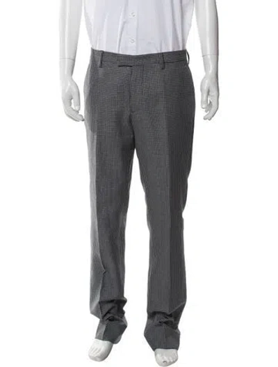 Pre-owned Etro Plaid Print Dress Pants In Grey