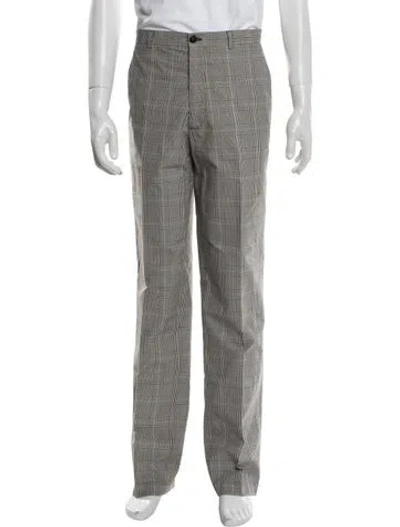 Pre-owned Etro Plaid Print Dress Pants In Grey
