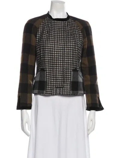 Pre-owned Etro Plaid Print Evening Jacket In Gray