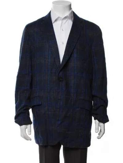 Pre-owned Etro Plaid Print Jacket In Blue