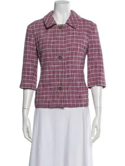 Pre-owned Etro Plaid Print Jacket In Pink