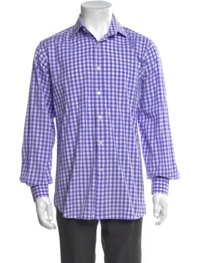 Pre-owned Etro Plaid Print Long Sleeve Dress Shirt In Multi