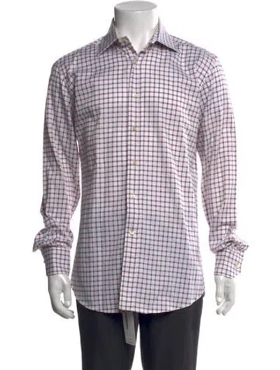 Pre-owned Etro Plaid Print Long Sleeve Dress Shirt In Multi