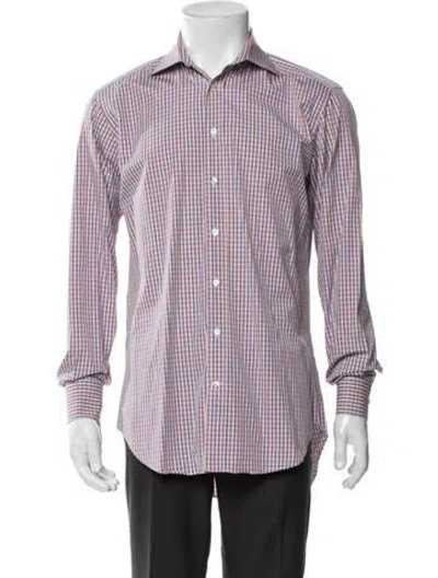 Pre-owned Etro Plaid Print Long Sleeve Dress Shirt In Multi