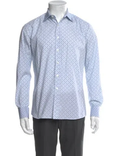 Pre-owned Etro Plaid Print Long Sleeve Shirt In Blue