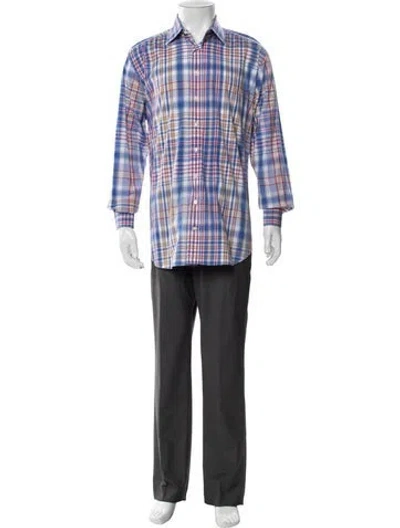 Pre-owned Etro Plaid Print Long Sleeve Shirt In Multi