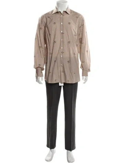 Pre-owned Etro Plaid Print Long Sleeve Shirt In Neutral