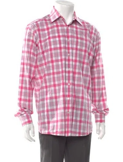 Pre-owned Etro Plaid Print Long Sleeve Shirt In Pink